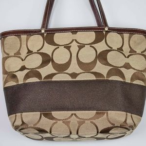 Coach Signature Print Medium Tote